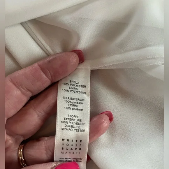 White House Black Market Bell Sleeve Flowy Rich White Blouse Women’s Size 8 - Picture 16 of 16